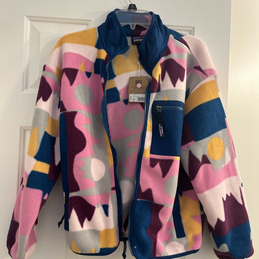 Patagonia Pink and Blue Puffer Jacket